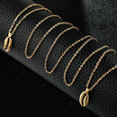Women VintageShell Pendant Chain Boho Multilayer Necklace Charm Choker JewelryBX