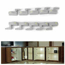 10Pcs Cabinet Cupboard Wardrobe LED Hinge Light Smart Sensor Lamp Cold whit O5O3