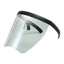 Large Full Face Shield Goggles Clear Lens Sunglasses Flat Top Wrap Visor Black