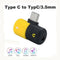 2 In 1 Dual Headphone Jack Type-C Adapter Audio Charger Splitter Converter