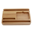 4 In1 Bamboo Desktop Organizer Stand For Mobile Phone, Ipad, Pen, Card