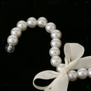 Beaded Bow Scarf Tie Towel Hanger Hook Holder  White with Bowknot