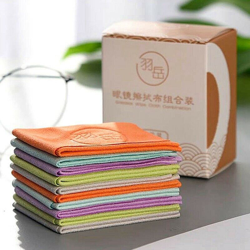 10 Pcs Glasses Cloth Eyeglasses Chamois Cloth Microfiber Cleaning Cloth Wip A3K4