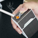 20 sticks Windproof Lighter With Inbuilt Box Holder Automatic Cigarette Cas M1N7