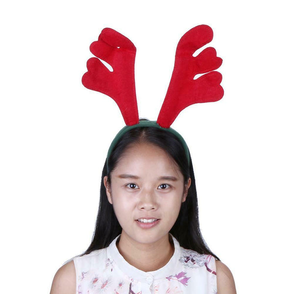 Christmas Hairpin Headband Headdress Tiara Cute Christmas Elk Red Deer Horn A#S