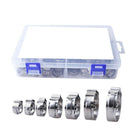 140Pcs 7-21mm 304 Stainless Steel Single Ear Stelpess Hose Clamp Assorted K