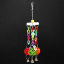 Colorful Wood Pet Parrots Toys Bells for Birds Play Bite Climb Hanging Cage