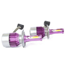 2pcs C6 LED Car Headlight Kit COB H4 36W 7600LM White Light Bulbs purple W4V2