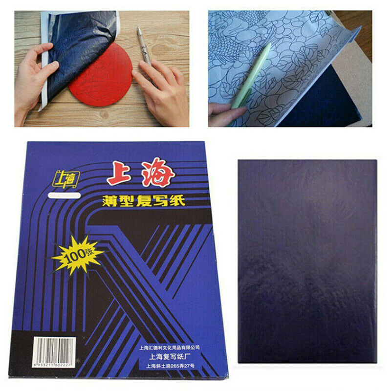 100 Sheets A5 Dark Blue Carbon Hand Stencil Transfer Paper Hectograph Repro S3C