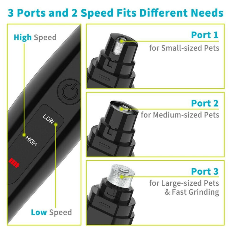 Rechargeable Pet Claw Grooming Trimmer Electric Dog Cat Toe Nail File Grinder#