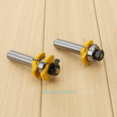 2pc Alloy Tongue Groove Router Bit Set 1/4" x 1/4" - 1/2" Shank Woodworking Tool