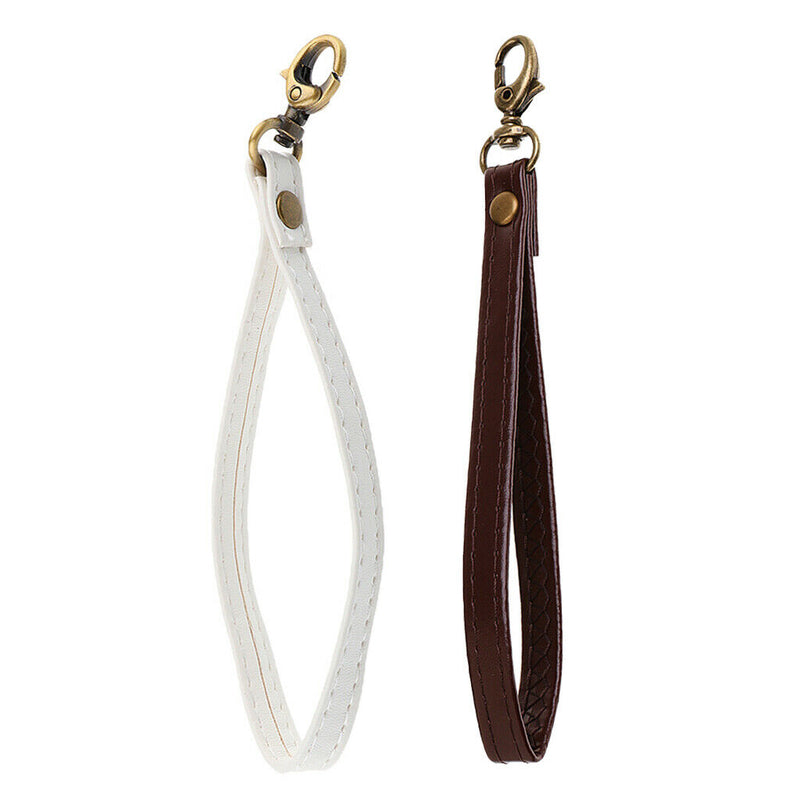 2PCS Leather Wrist Strap for Handbags, Purses, Camera, Clutch, Keychains, ID