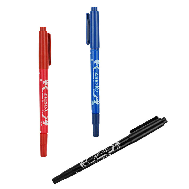 3x Dual Tip Skin Marker Pen Scribe Piercing Pen Tattoo Supply Body Art Tools