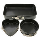 3x Springform Pan Non-stick Cheesecake Round Detachable Cake Bakeware SetNew