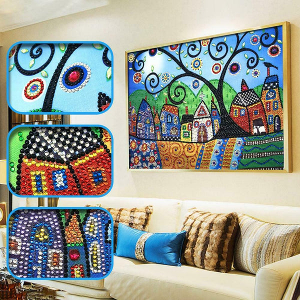5D DIY Special-shaped Diamond Painting Cross Stitch Craft Kit (R8040 Tree)