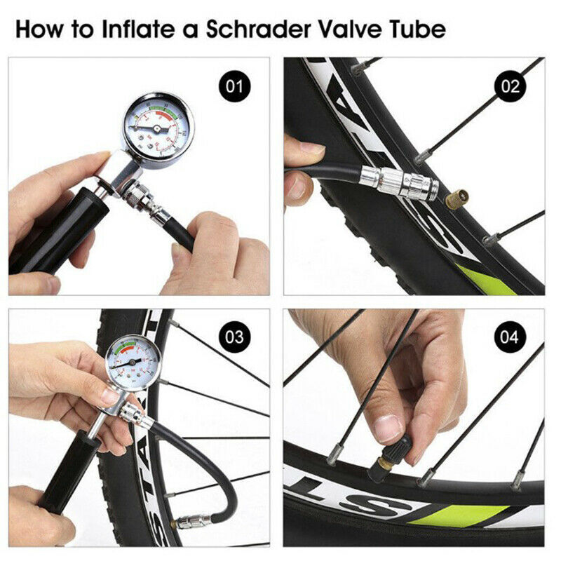 Bicycle Pump With Pressure Gauge Hand Cycling Pump PrS Hn