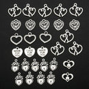 5X(30pcs Mixed style Heart Pendants Charms Findings - Jewellery Making FindU3D1)