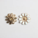 10x Daisy Flower Flatback Buttons Embellishment for DIY Phone Case 18mm