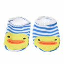 Unisex Baby Kids Girl Boy Socks (Blue white Stripe Duck)