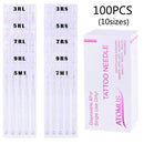 100Pieces Mix Sizes Disposable Tattoo Needles 3 5 7 9 RL 3 5 7 9 RS 5 7 M1