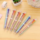 4Pcs 6 in 1 Multicolor Rainbow Ballpoint BallPoint Pen Students Smooth AU