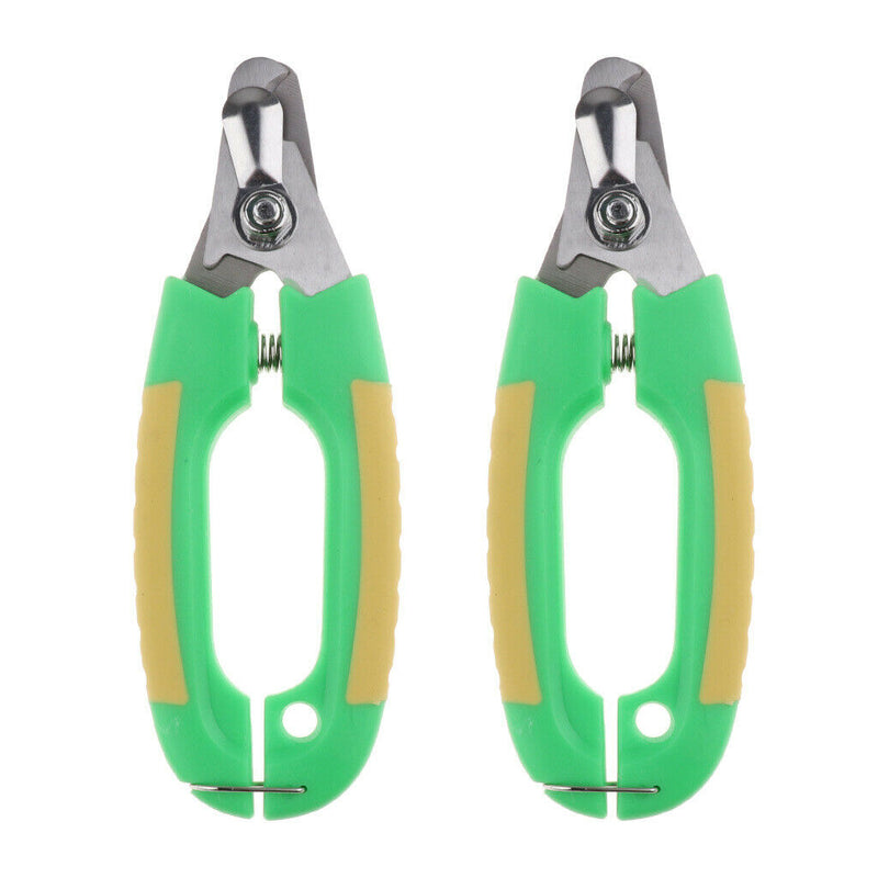 2PCS Pet Dog Cat Alloy Nail Clipper Trimmer for Small Animals Lock Green L