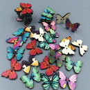 100X Lots Butterfly Shaped Wooden Button for DIY Sewing Scrapbooking Craft