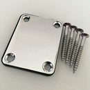 Fender Chrome Neck Joint Plate With 4 Screws for Electric/Bass Guitar Strat Tele