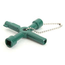 Multi-function Universal Cross Triangle Key Wrench Gas Cabinet Tool (Green)