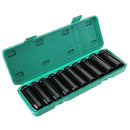 10Pcs 8-24Mm 1/2 inch Drive Deep Impact Socket Set Heavy Metric Garage Tool