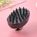 Silicone Shampoo Scalp Massage Brush Bath Body Hair Washing Comb (Black)