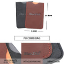 wood natural sandalwood double sided beard styling shaping comb tool with PU  BX