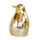 2pieces Golden Bird Statue Desktop Ceramic Display Home Office Decor M+L