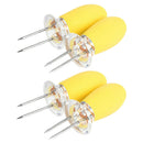4 Pieces Outdoor Barbecue Skewer Corn Cob Needle Fruit Fork Holder Yellow
