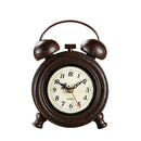 Industrial Retro Round Wall Clock Table Clock Home Decoration Ornament Brown
