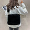 Women Plush Messenger Bag Big Capacity Fluffy Shoulder Handbags (Black)