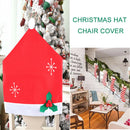 Christmas Hat Xmas Dinner Chair Covers Stool Back Case Home Decor (Red) A