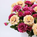 6-Heads Artificial Peony Silk Bridal Wedding Flowers Bouquets Decor Rose Red