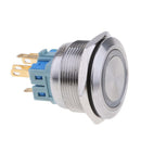 25mm Waterproof Stainless Steel 12V LED Momentary Push Button Switch Green