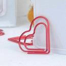 12Pcs Creative Love Heart Metal paper clip Strong Grip Colored File Binder D1R5