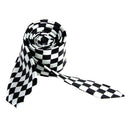 Mens Black White Plaid Checkered Necktie Neck Tie