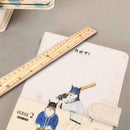 Three packs of wood ruler 30cm pine ruler wooden flat wooden supply ruler r O9O8