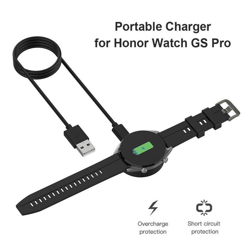 USB Charging Cable Base Adapter for Huawei Honor Smart Watch GS Pro (Black)