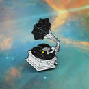 Universe Phonograph Brooch Enamel Badges Jacket Shirt Lapel Jewelry Gift