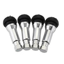 4pcs TR414 Chrome Tubeless Snap In Wheel Tire Valve Stems Rubber Dust Caps A