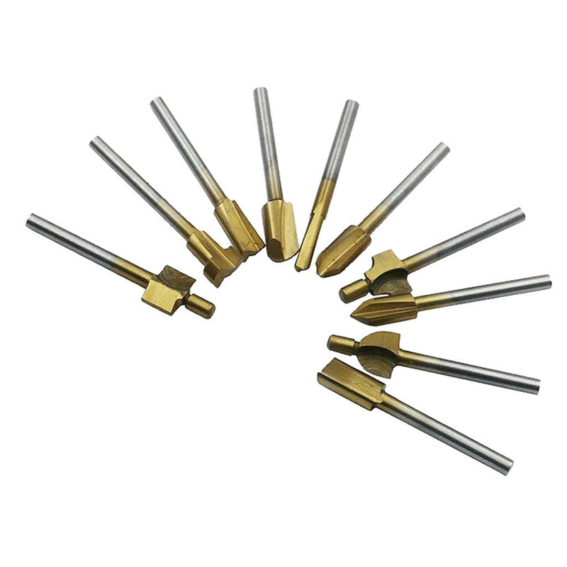 Hard Alloy Wood Milling Cutter, Tongue & Groove Router Bit Set, 3mm Shank