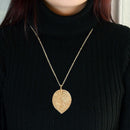 Women Lucky Golden Leaf Pendant Necklace Long Chain Sweater Jewelry G Ew