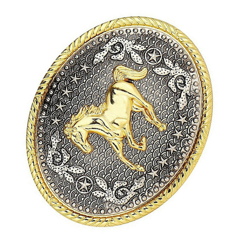 Engraved Animal Horse Oval Cowboy Belt Buckle Rodeo Mens Fashion Jewelry