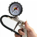 220 PSI Lock On Tire Inflator Air Pressure Gauge Pistol Chuck Flexible Hose New