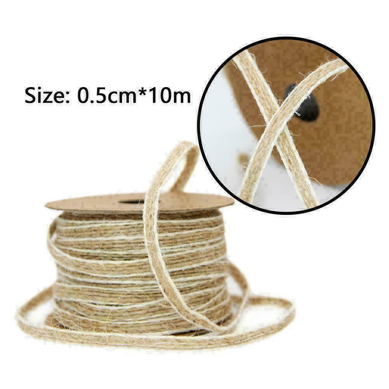 1 Roll Natural Jute Burlap Ribbon Lace Trims Tape Wedding Decor New X0V0 G6 R2M1